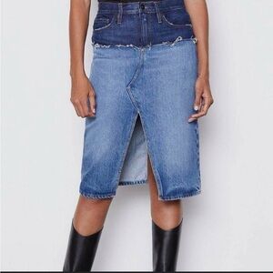 EUC FRAME- Two Tone Reconstructed Denim Skirt. Size 31